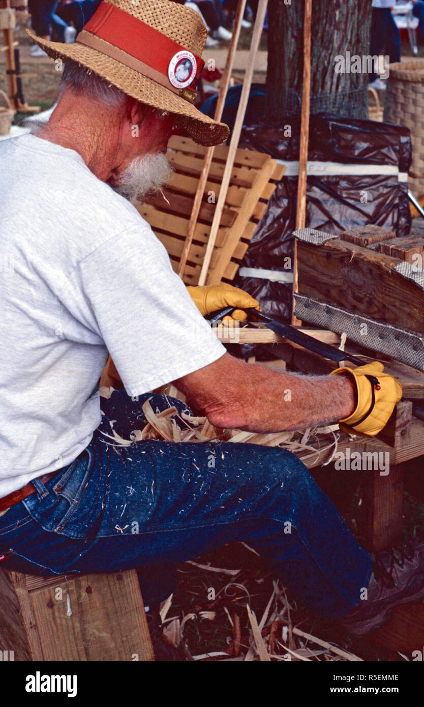 Woodcarver,Museum of the Appalachia,Tennessee Stock Photo