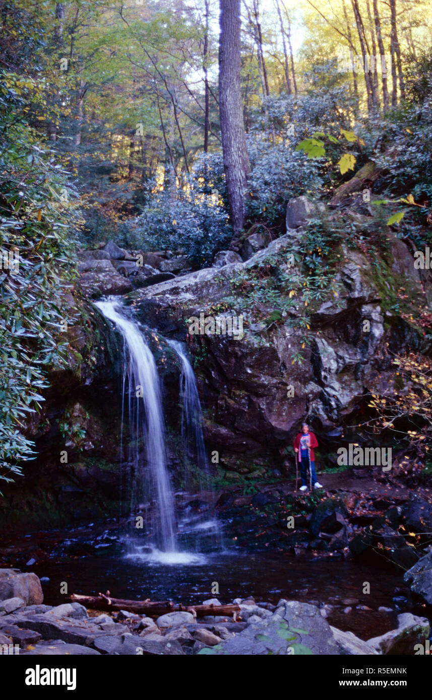 Hiking under Grotto Falls Great Smoky Mountains National Park