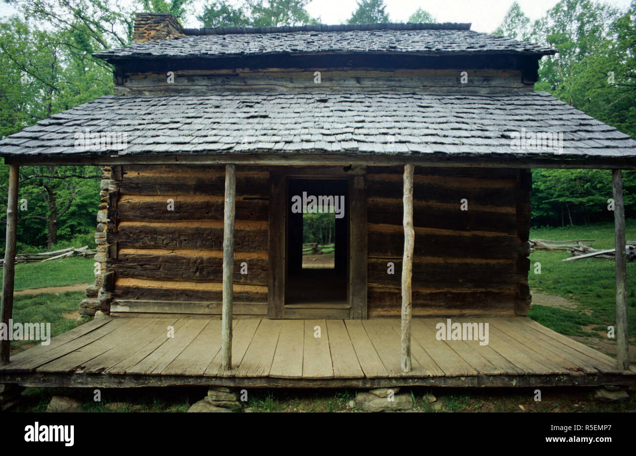 John Oliver Cabin,Cade's Cove,Great Smoky Mountains National Park Stock Photo