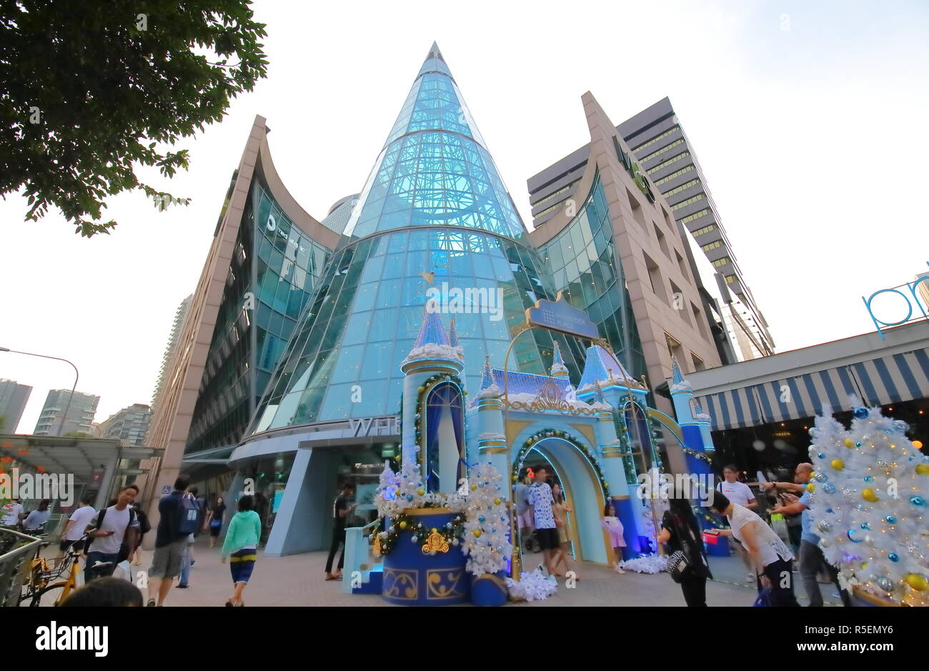 People visit Wheelock Place shopping mall in Orchard road Singapore