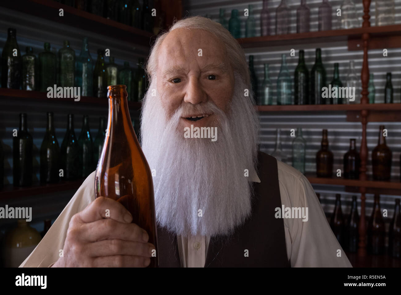 A great, realistic wax figure at the HoodPenn museum in Westonia