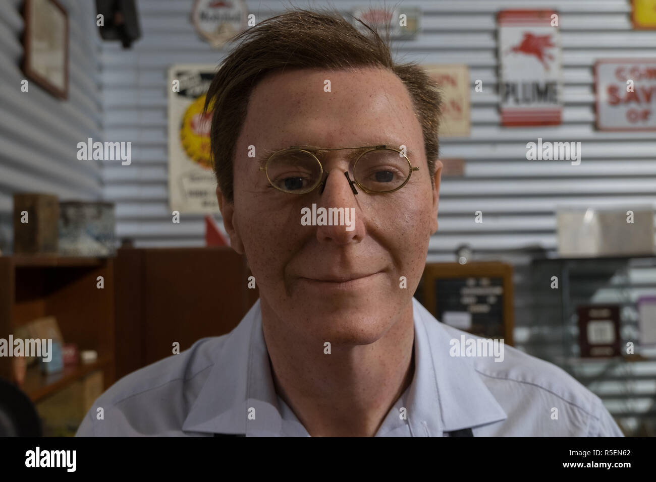 A great, realistic wax figure at the HoodPenn museum in Westonia