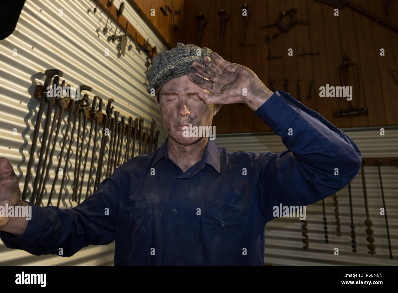 A great, realistic wax figure at the HoodPenn museum in Westonia