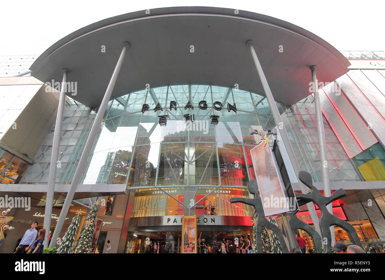 People visit Paragon shopping mall in Orchard road Singapore Stock