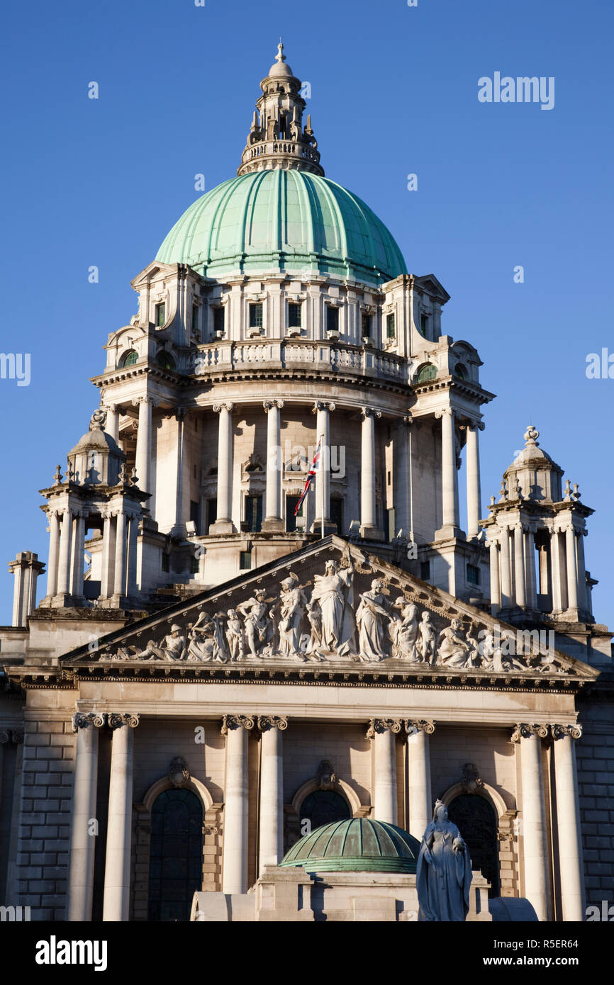 Northern Ireland, Belfast, Donegall Square, Belfast City Hall Stock