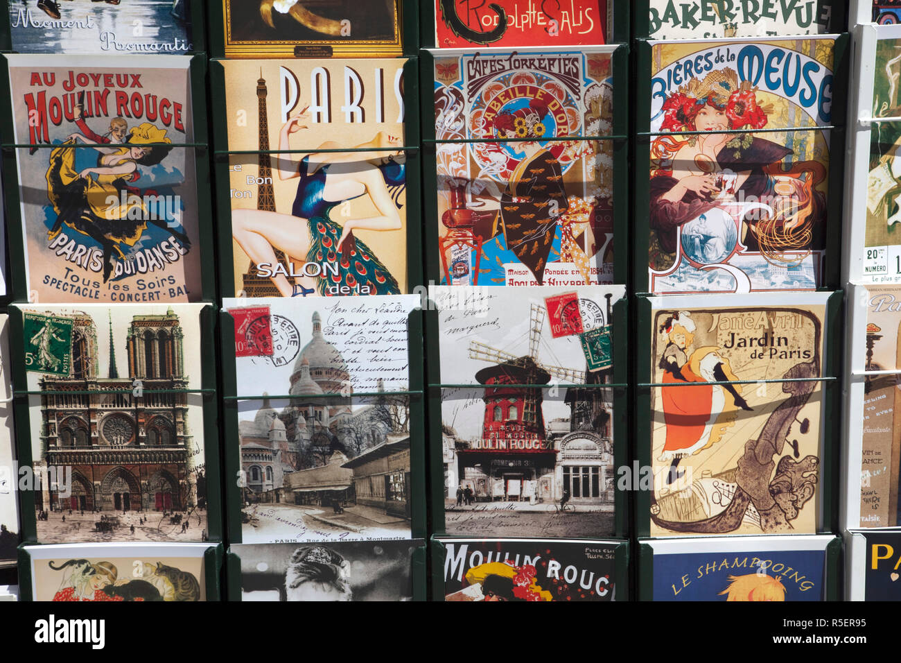 France, Paris, Souvenir Vintage Postcards Stock Photo