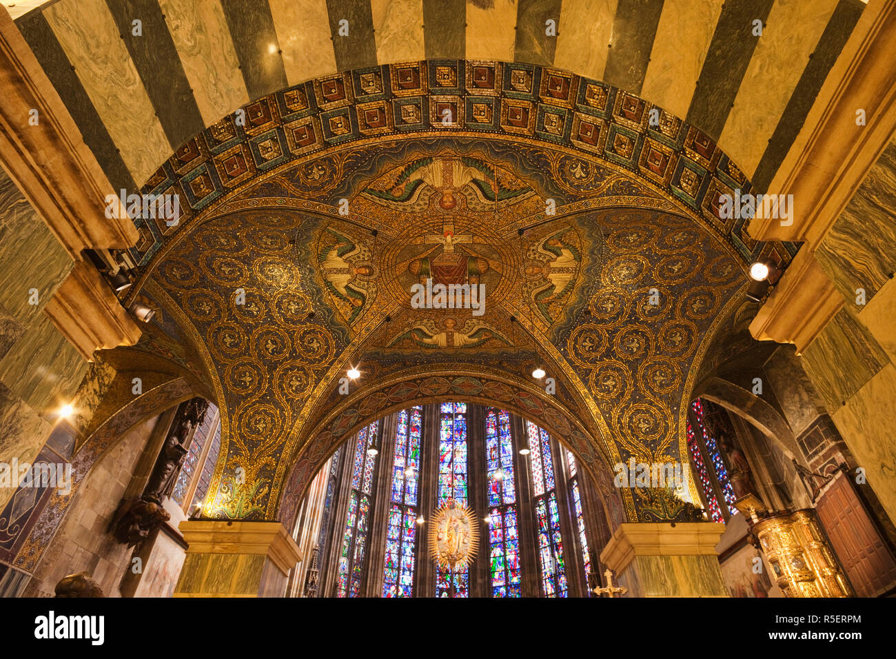 Germany, Aachen, Aachen Cathedral, Interior Stock Photo