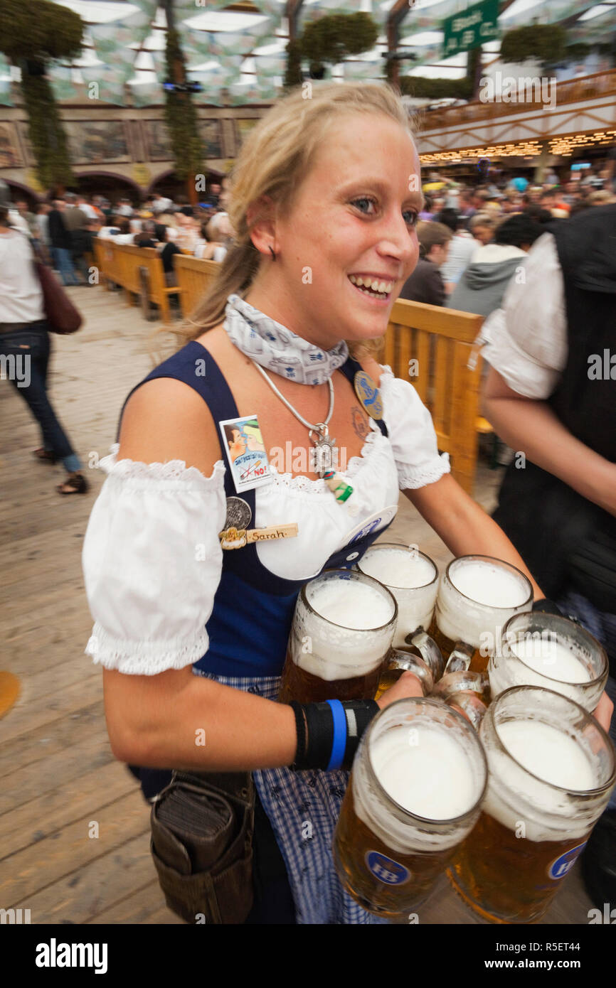 Germany bavaria munich oktoberfest waitress hi-res stock photography ...