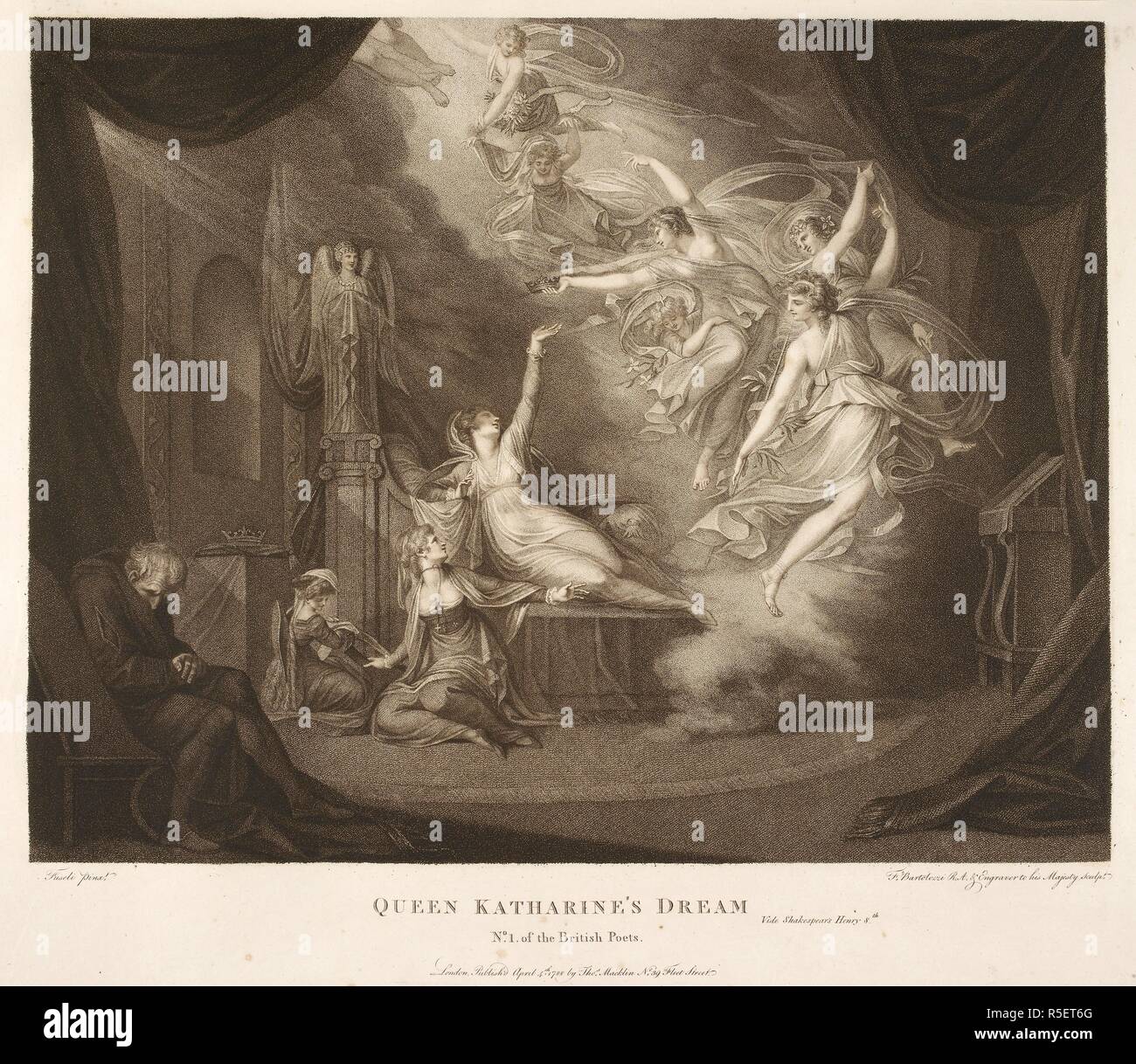 Queen Katharine S Dream From Macklin S British Poets An Illustration An A Dramatic Scene With A Female Actress And A Chorus Macklin S British Poets London 1788 99 Macklin Thomas Of A œpoets Gallery A 39 Fleet
