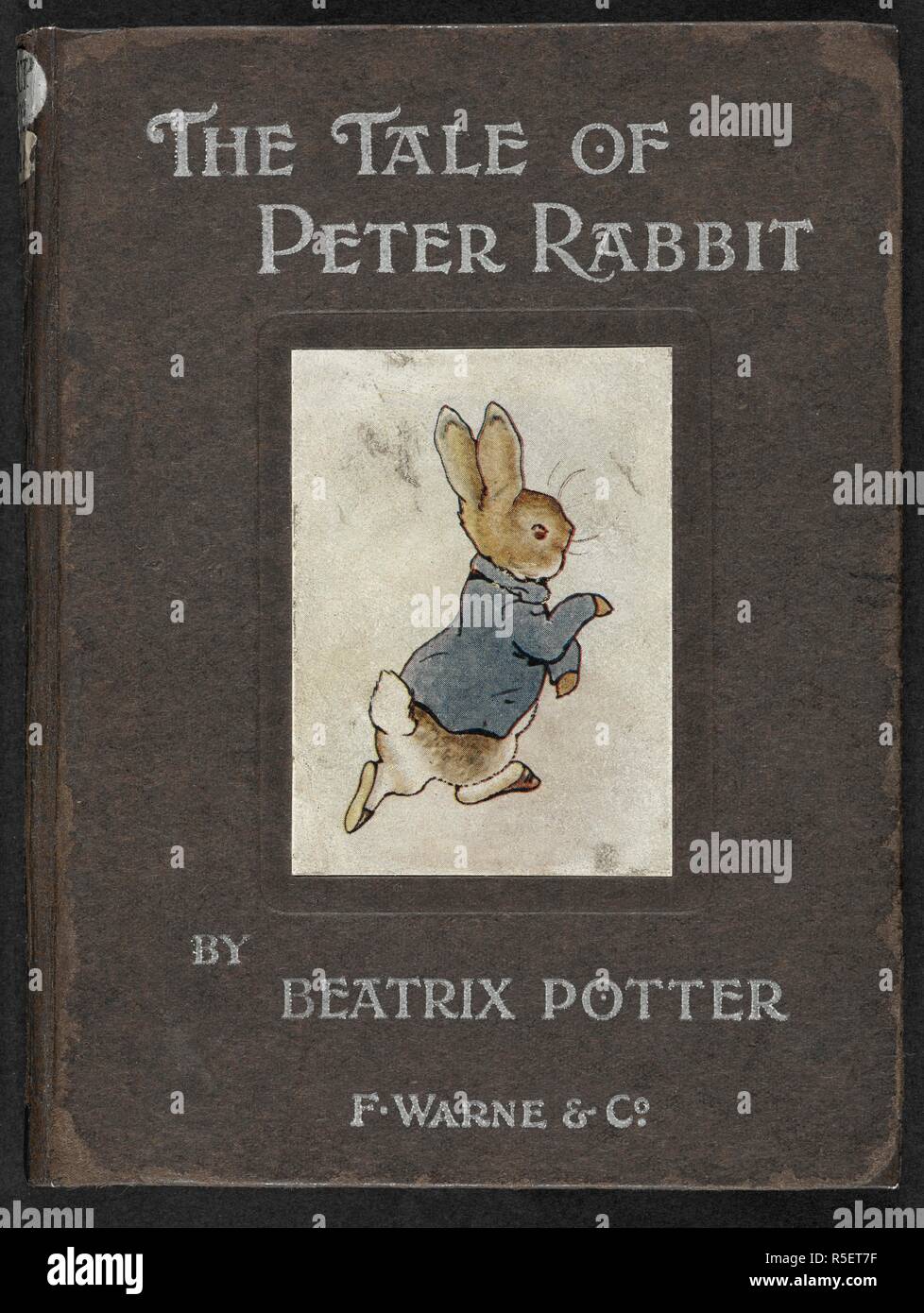 Front cover of 'The tale of Peter Rabbit'. The tale of Peter Rabbit by Beatrix Potter. London: Frederick Warne and Co. and New York, [1902] Edmund Evans, engraver and printer. Source: Cup.402.a.4, front cover. Language: English. Stock Photo