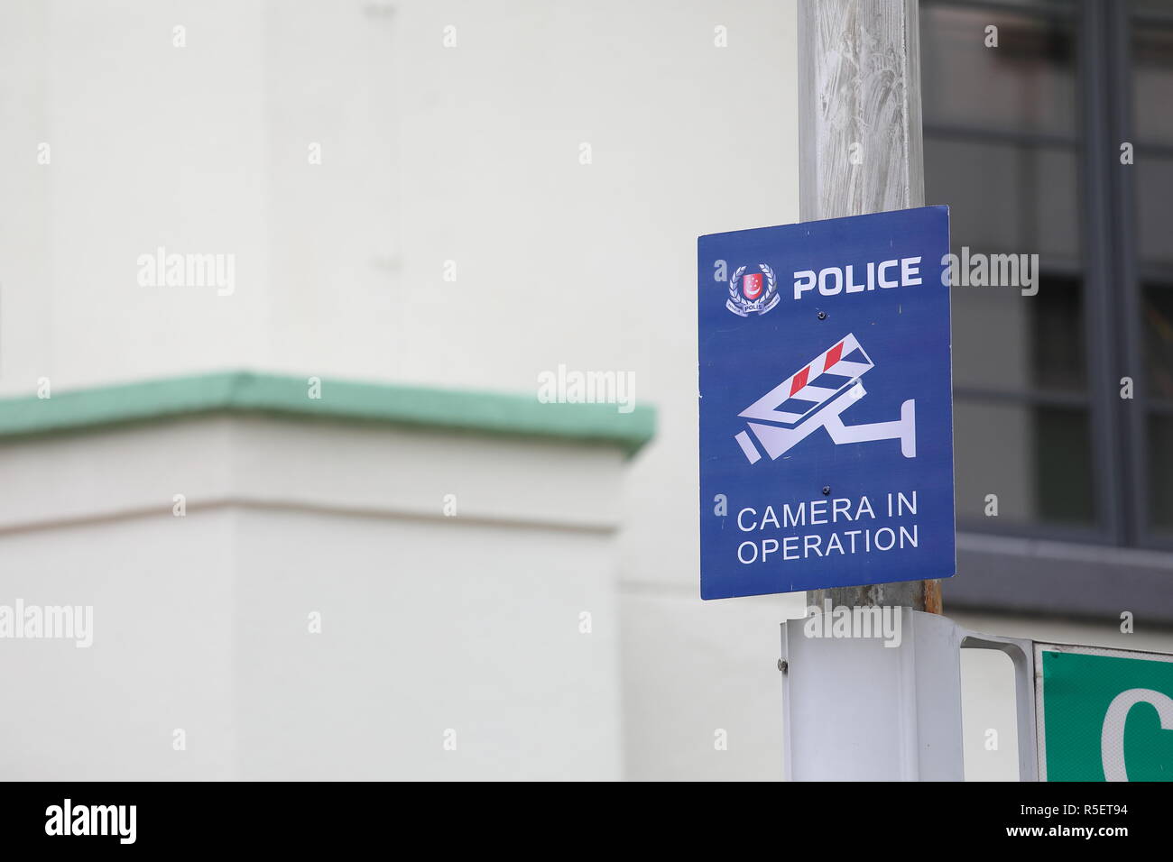 Surveillance camera in downtown Singapore Stock Photo Alamy