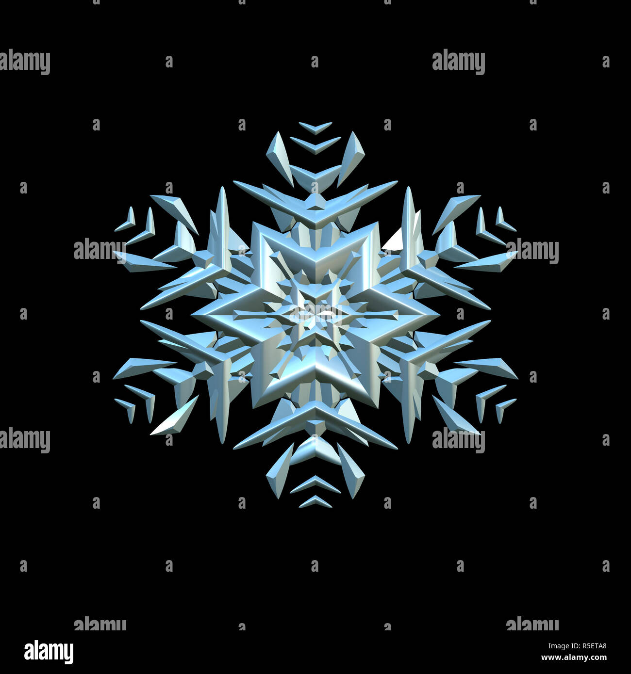 snowflake 3d illustration isolated on the black background Stock Photo ...