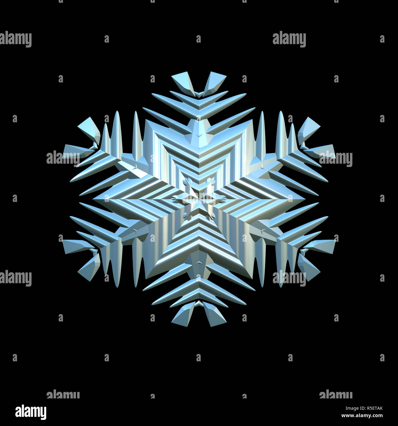 snowflake 3d illustration isolated on the black background Stock Photo ...