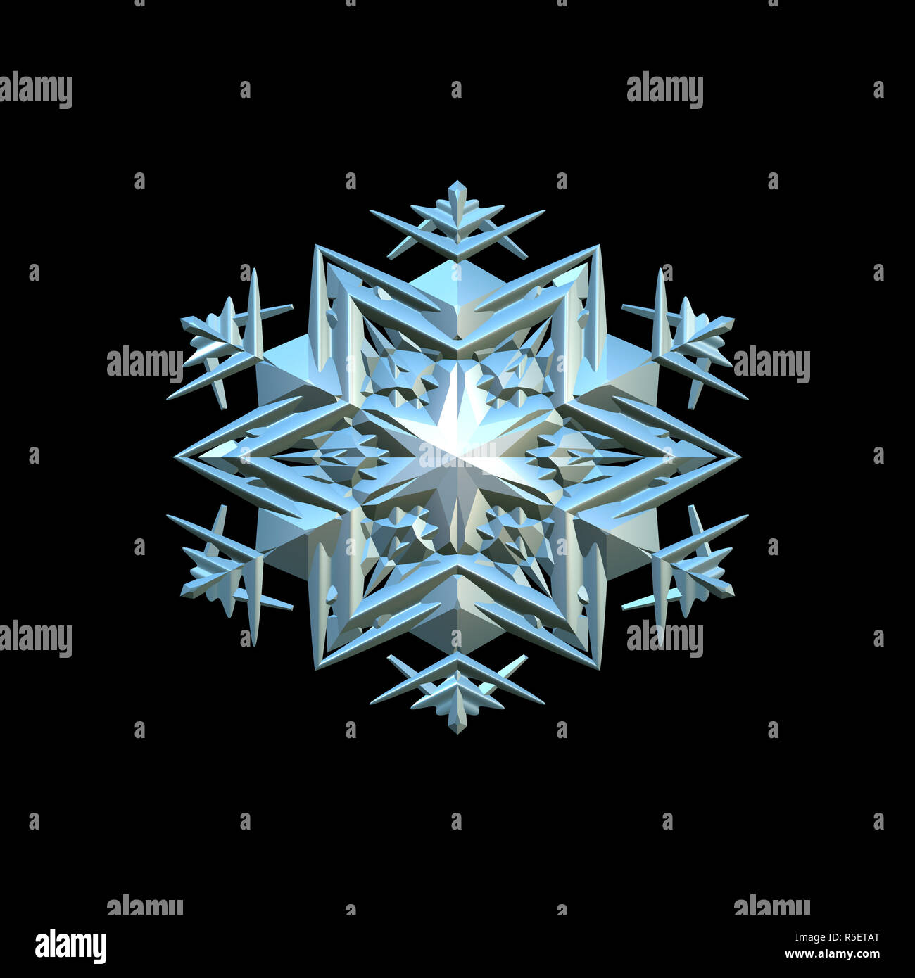 snowflake 3d illustration isolated on the black background Stock Photo ...