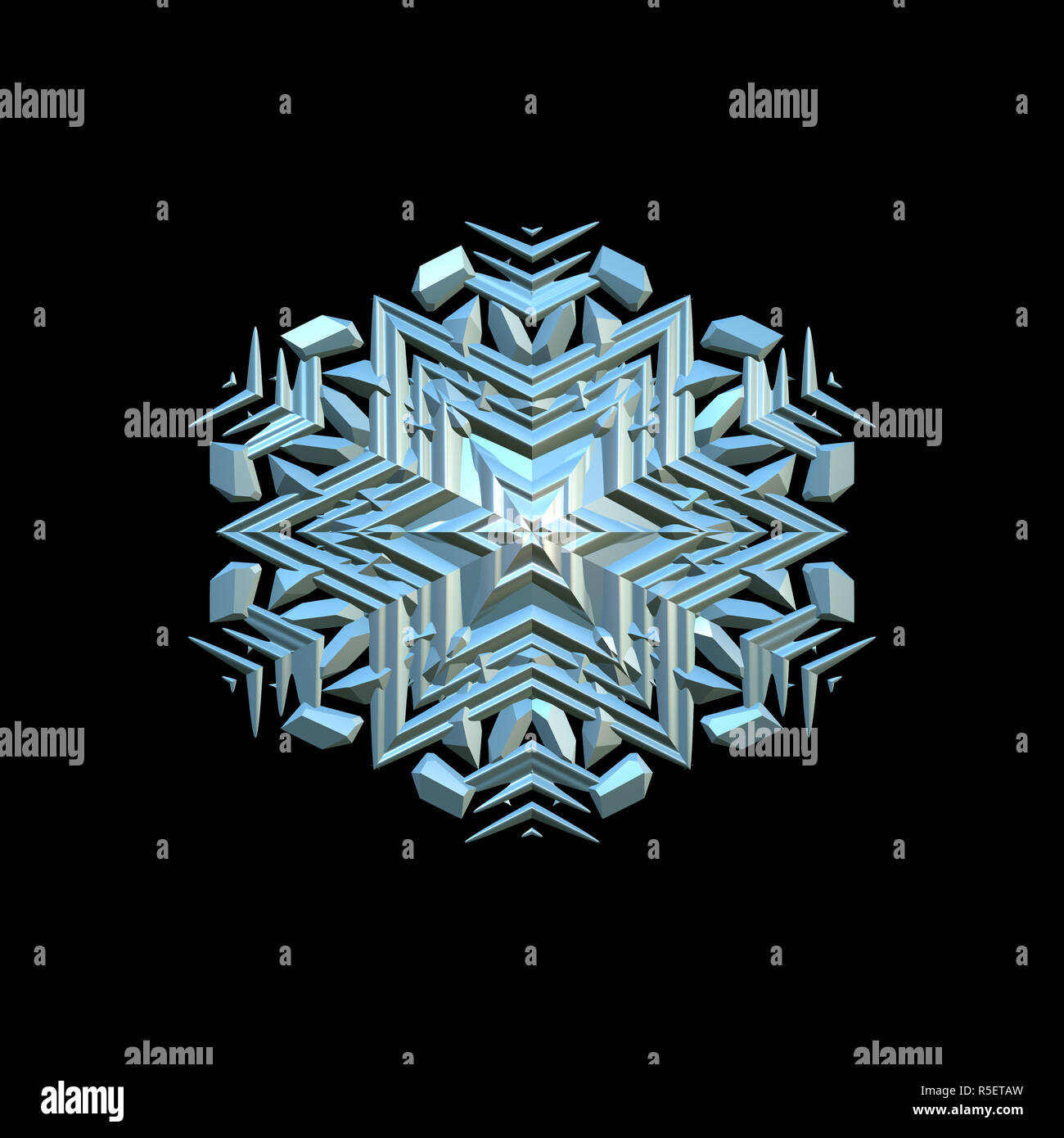 snowflake 3d illustration isolated on the black background Stock Photo ...