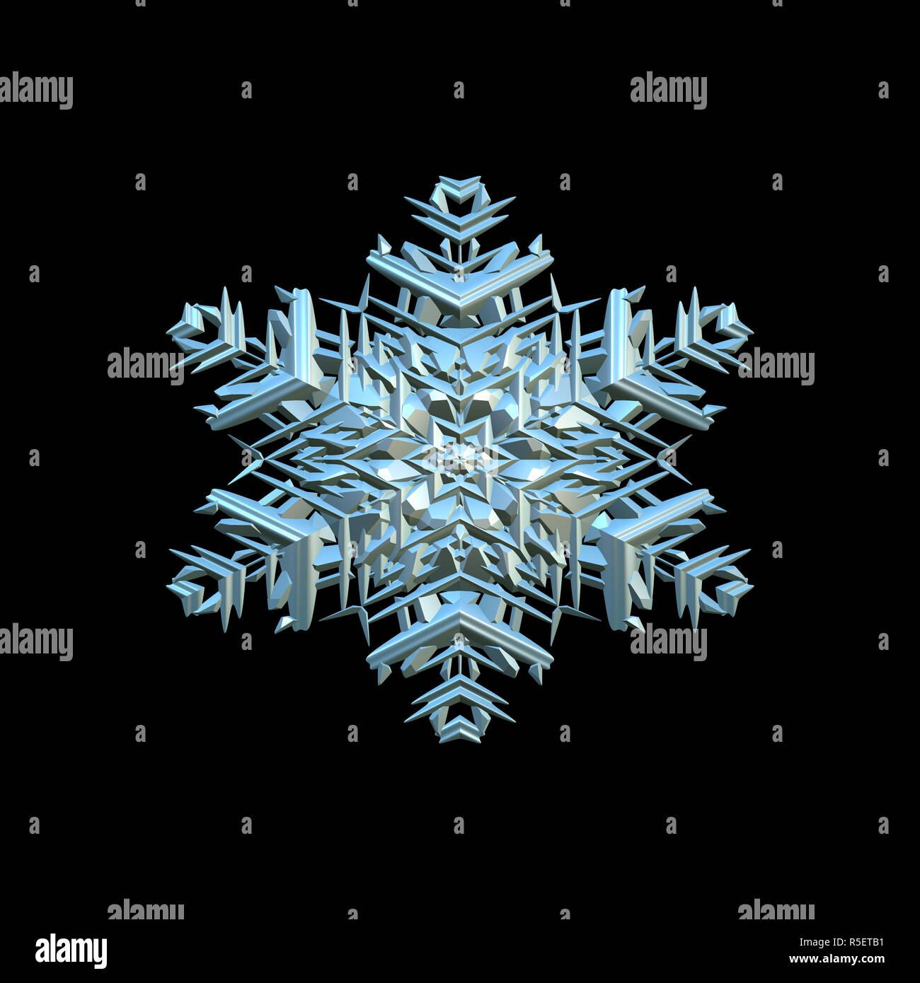 snowflake 3d illustration isolated on the black background Stock Photo ...