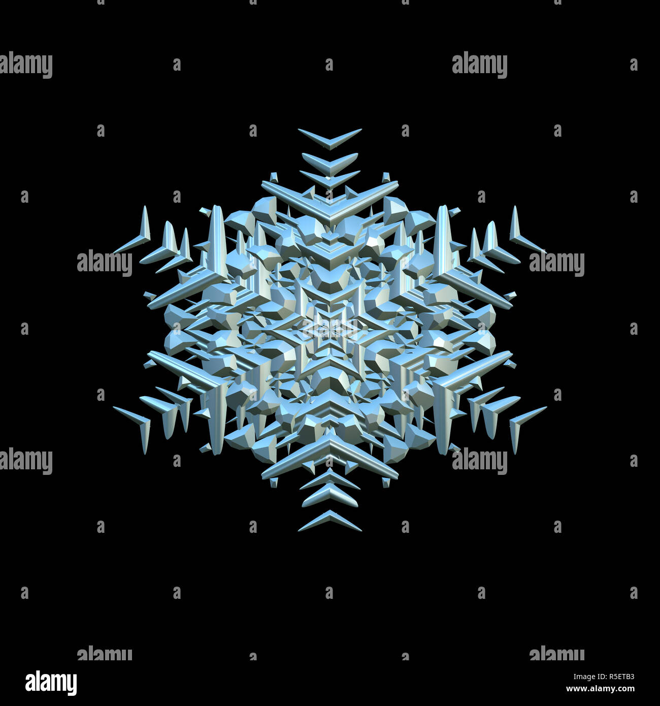 snowflake 3d illustration isolated on the black background Stock Photo ...