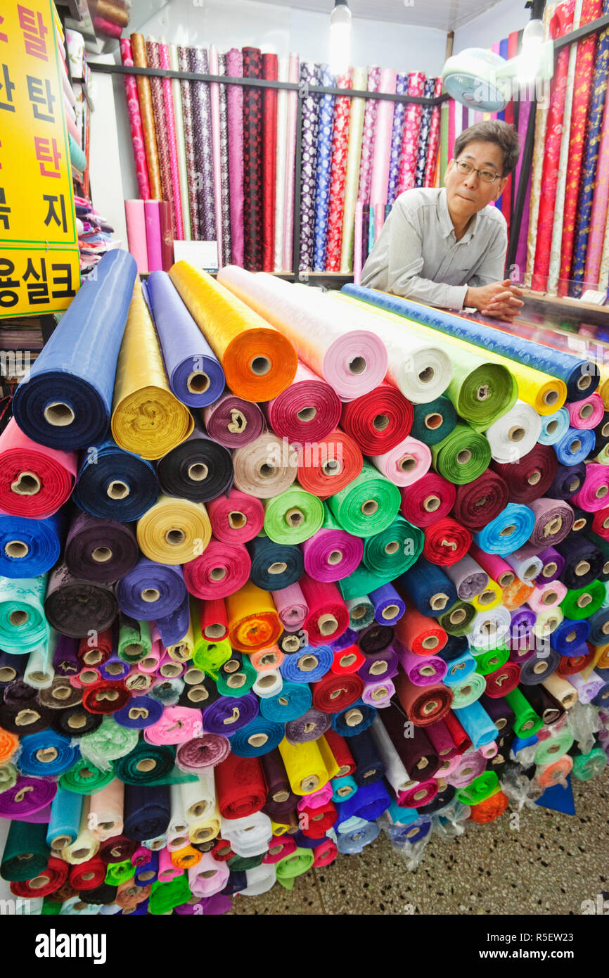 South Korea, Seoul, Dongdaemun Market, Fabric Shop Stock Photo Alamy