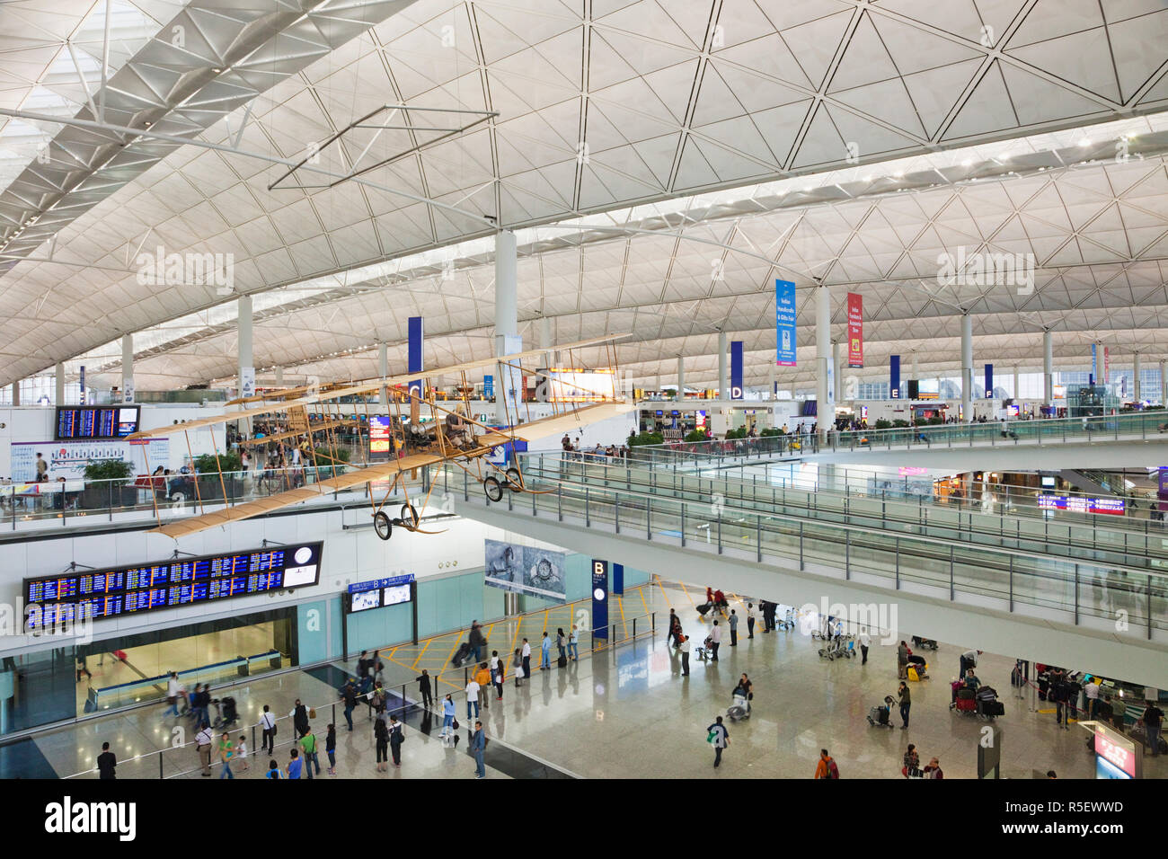 China, Hong Kong, Interior of Hong Kong International Airport Stock ...