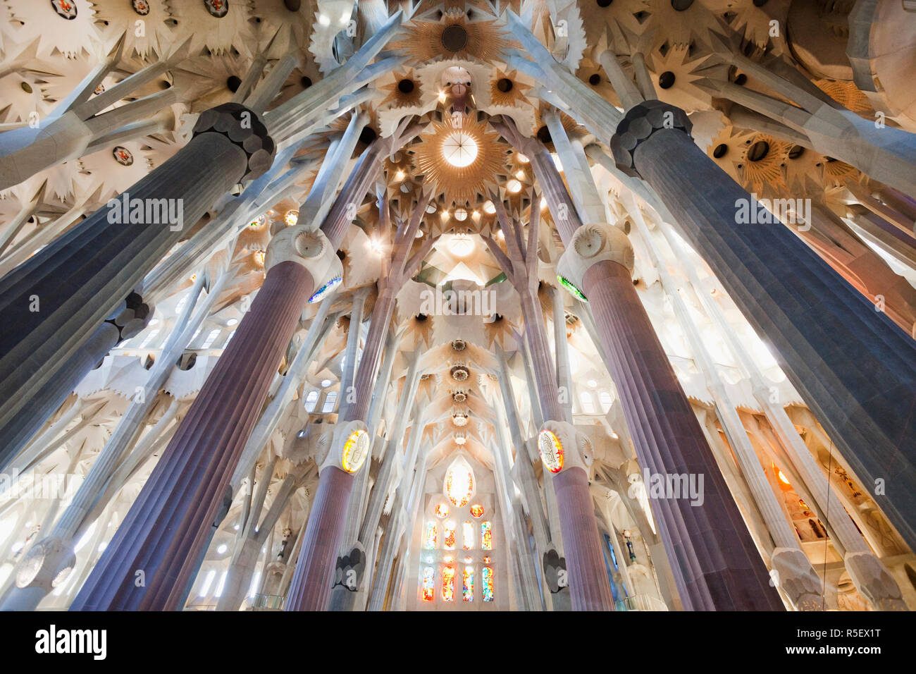 Spain, Barcelona, Sagrada Familia, Interior Stock Photo - Alamy