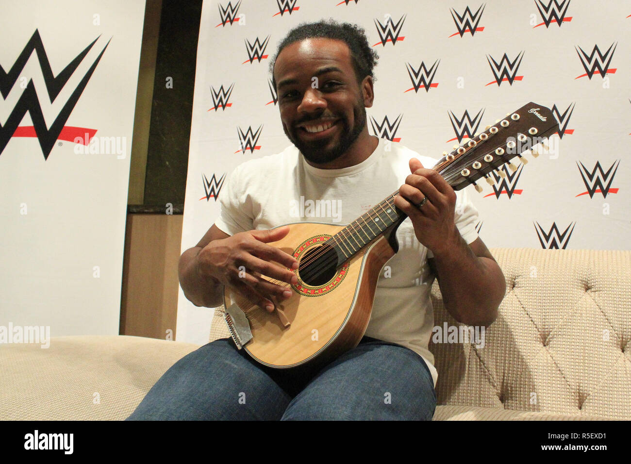 Taguig City, Philippines. 30th Nov, 2018. WWE Superstar Xavier Woods visited Manila yesterday, November 30 to promote the WWE SmackDown Live brand, as well as to talk about his love of cosplay and video games and how it has inspired him and his craft as a WWE Superstar. Credit: Dennis Jerome Acosta/ Pacific Press/Alamy Live News Credit: PACIFIC PRESS/Alamy Live News Stock Photo