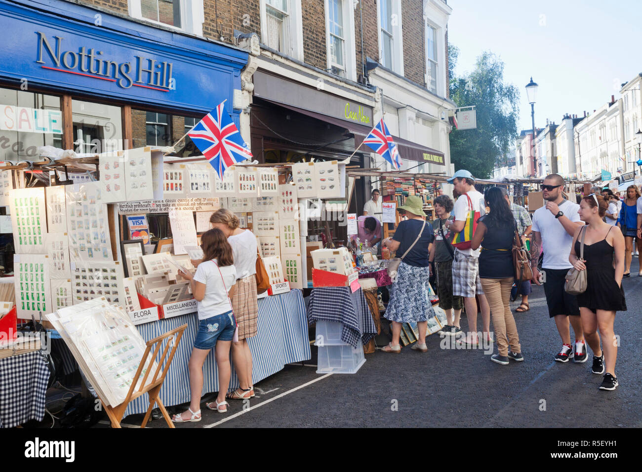 England, London, Nottinghill, Portobello Road, Antique Shops Stock