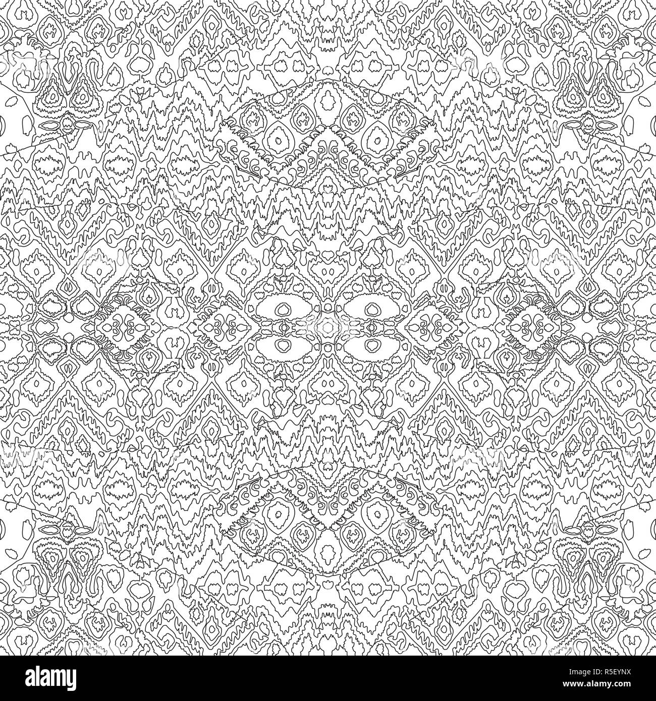 Ethnic bohemian arabesque pattern. Zigzag geometric retro abstract print. Tribal boho background vector illustration Stock Photo