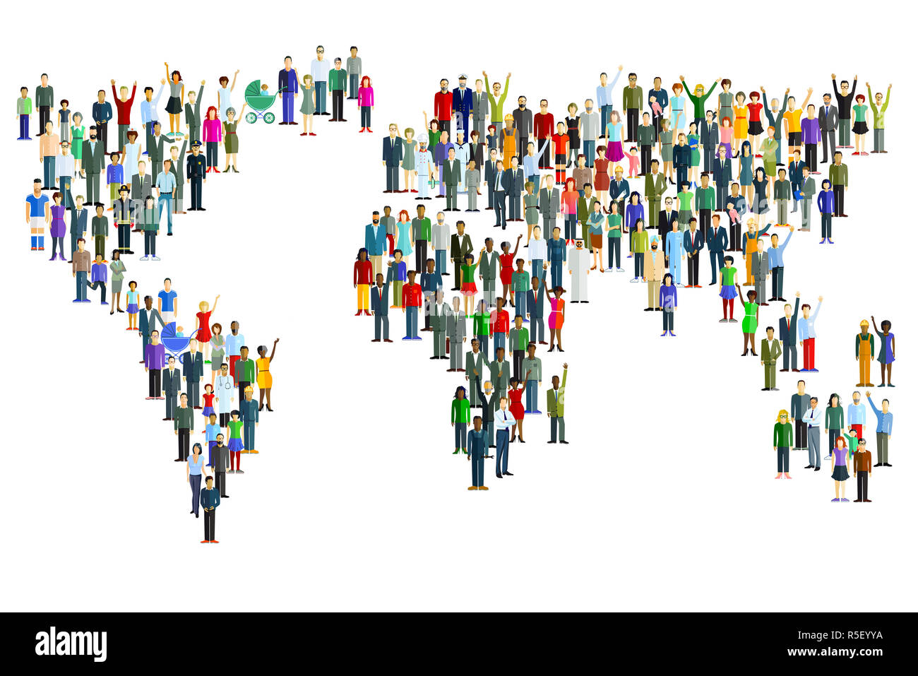 international world population Stock Photo