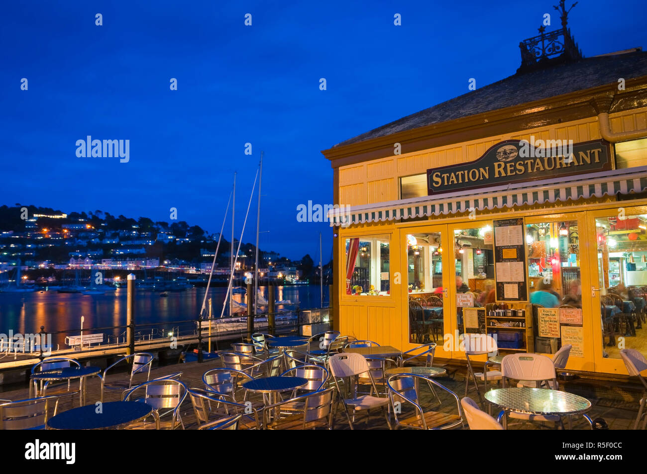 UK, Devon, Dartmouth, Old Station Restaurant Stock Photo