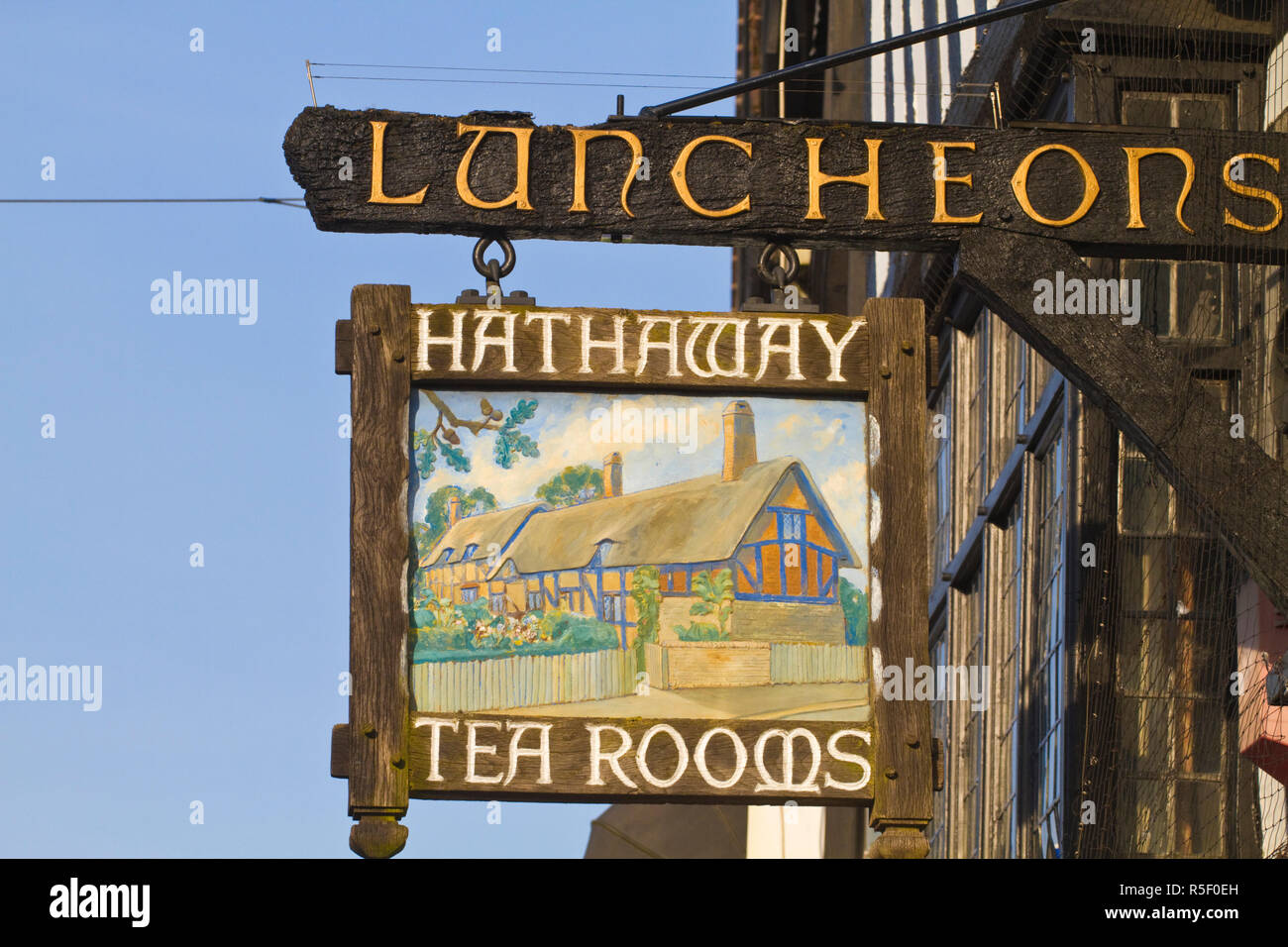 England, Warwickshire, StratforduponAvon, High Street, Hathaway Tea Rooms Stock Photo Alamy