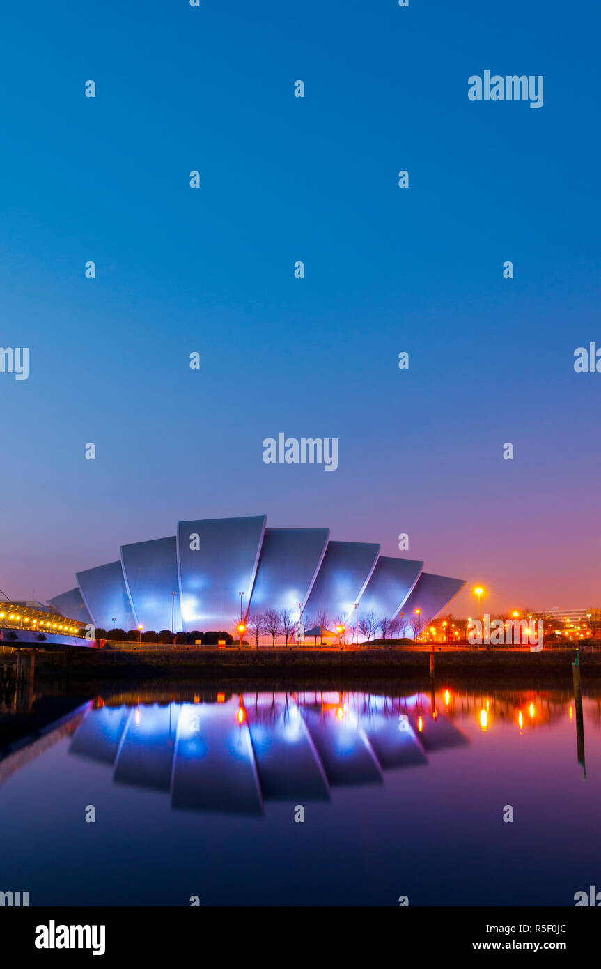 UK, Scotland, Glasgow, Scottish Exhibition and Conference Centre SECC, or Armadillo, beside River Clyde Stock Photo