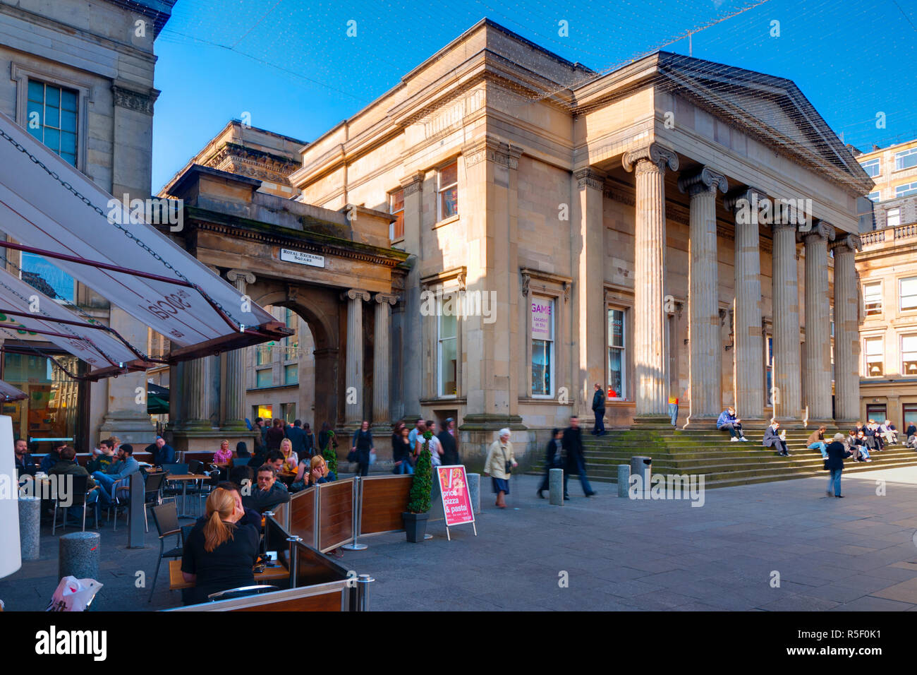 UK, Scotland, Glasgow, Merchant City, Royal Exchange Square Stock Photo