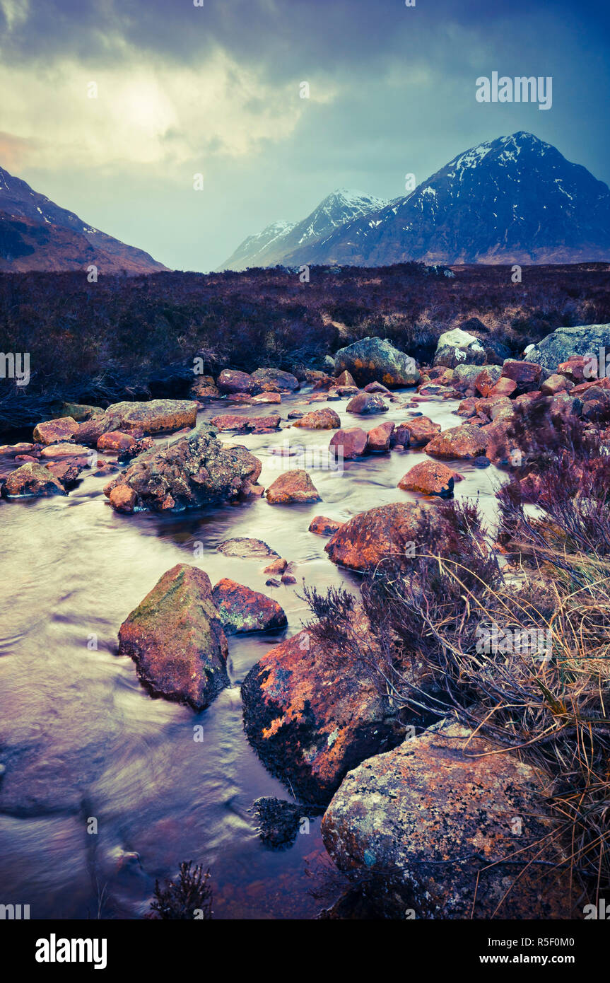 UK, Scotland, Highland, Glen Coe, Buachaille Etive Mor Stock Photo