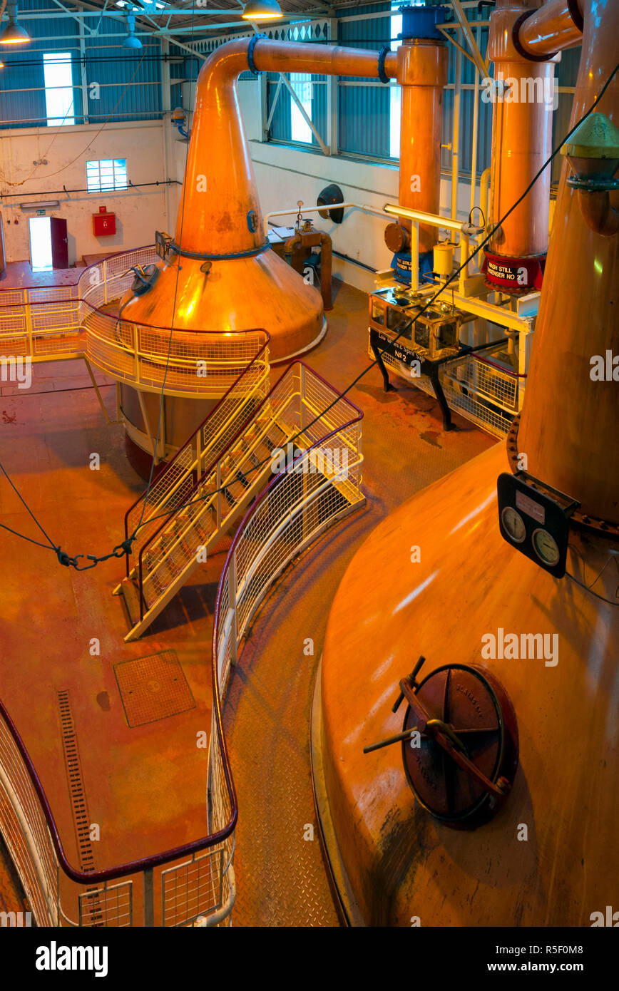 UK, Scotland, Fort William, Ben Nevis Whisky Distillery, Copper Stills  (Property Released) Stock Photo