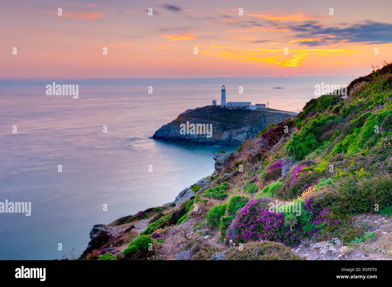UK, Wales, Anglesey, Holy Island, South Stack Lighthouse Stock Photo