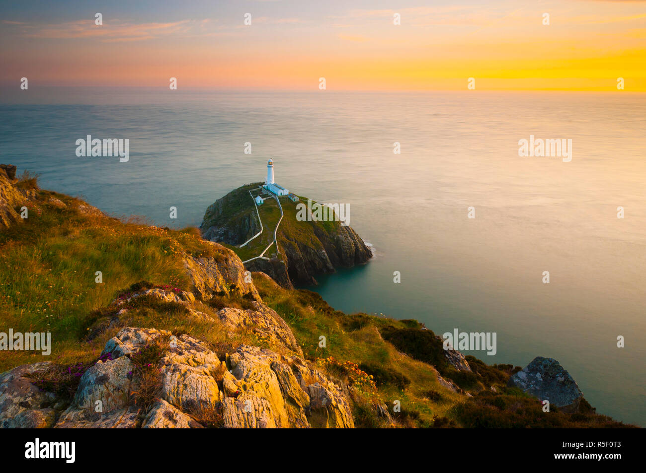UK, Wales, Anglesey, Holy Island, South Stack Lighthouse Stock Photo