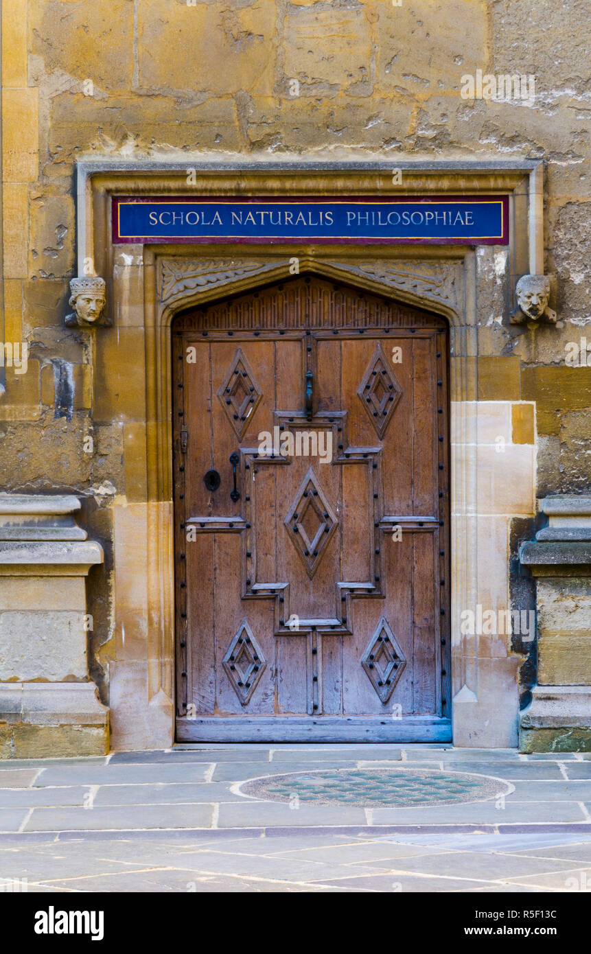 UK, England, Oxford, University of Oxford, Bodleian Library, Doors Stock Photo