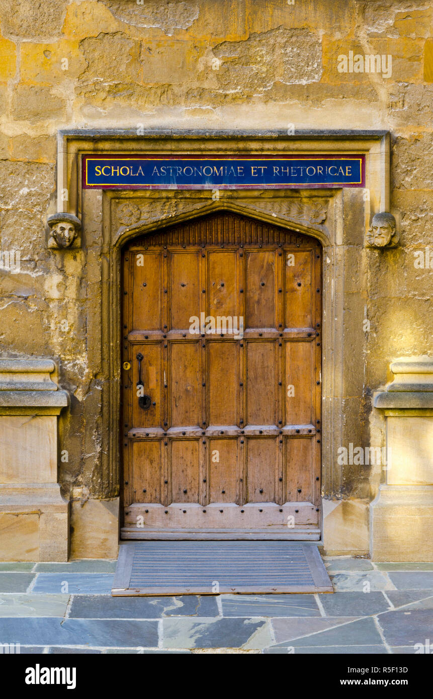 UK, England, Oxford, University of Oxford, Bodleian Library, Doors Stock Photo