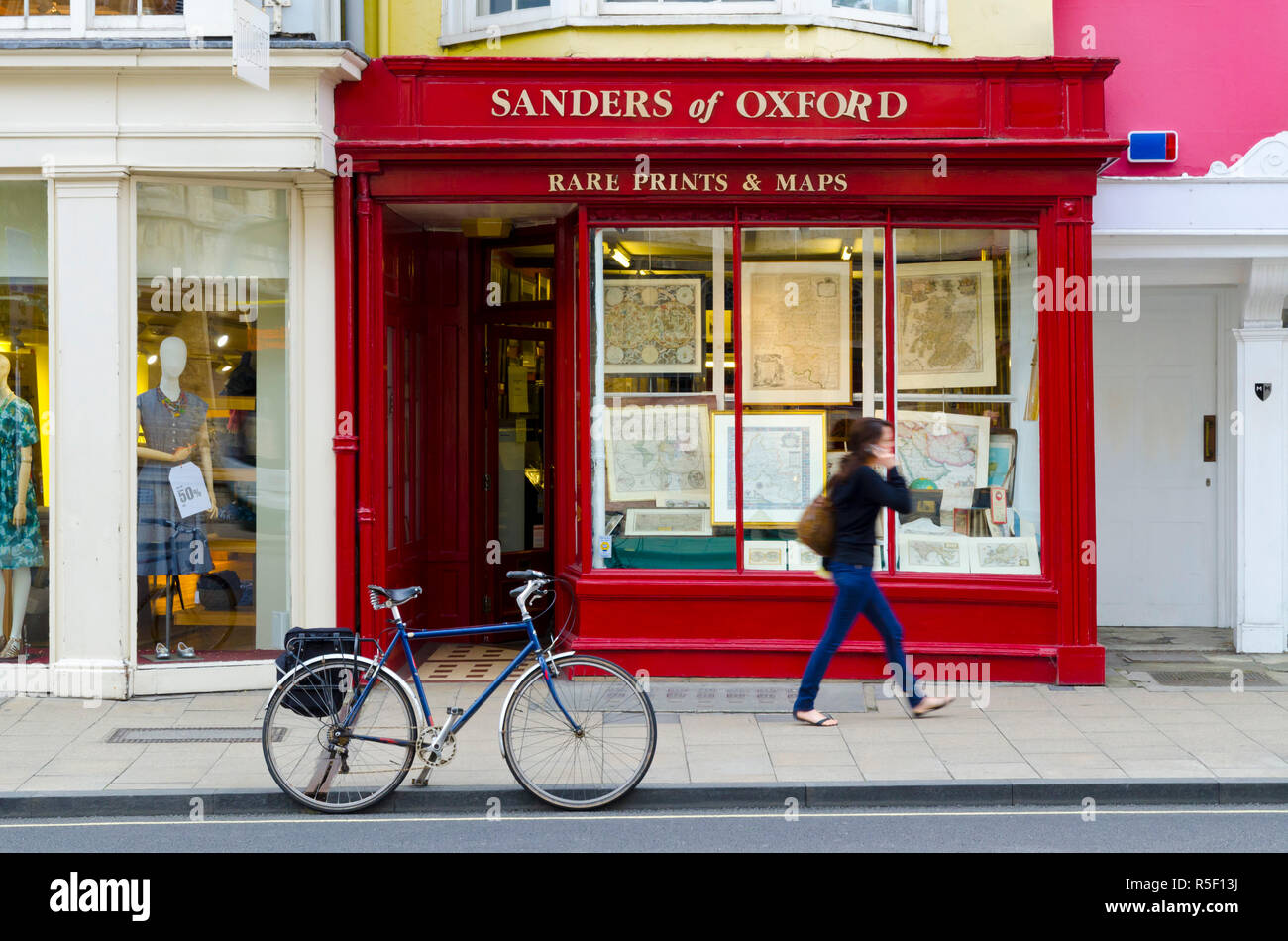 UK, England, Oxford, High Street, Sanders of Oxford shop Stock Photo