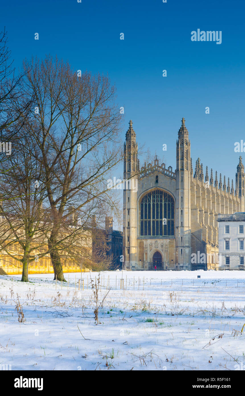 UK, England, Cambridge, King's College Chapel from The Backs Stock Photo