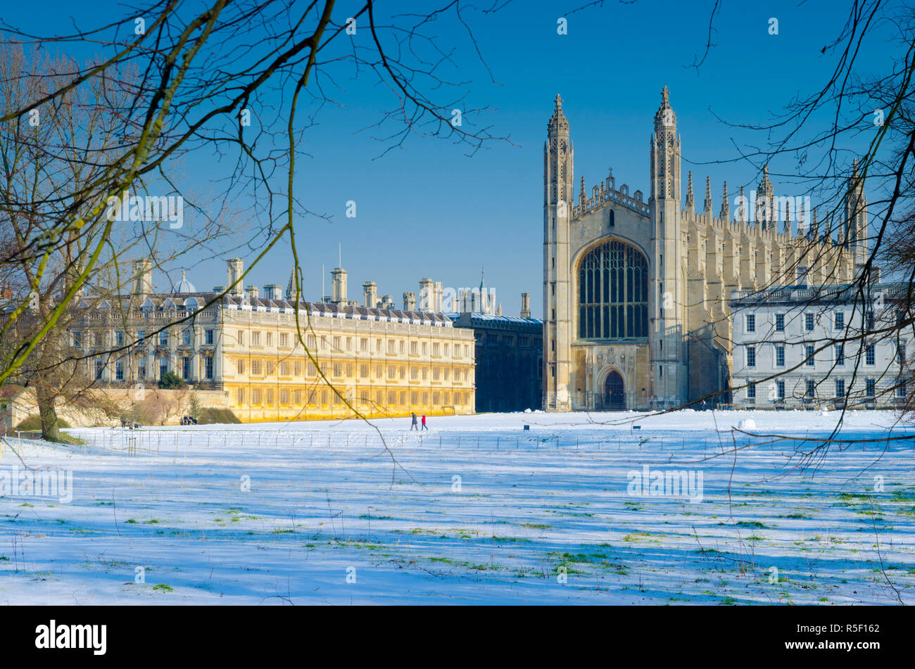 UK, England, Cambridge, King's College Chapel from The Backs Stock Photo