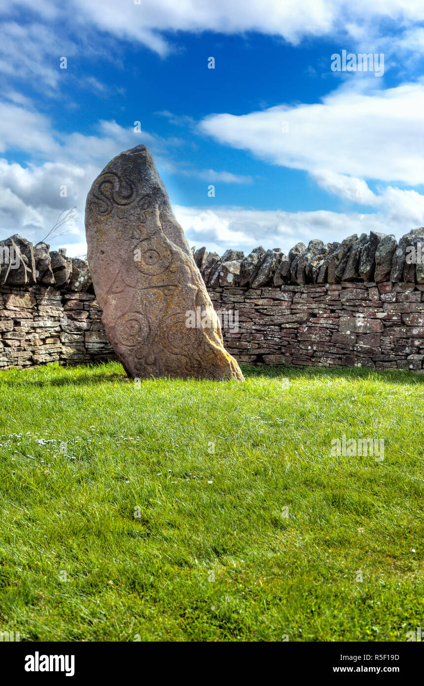 Pictish carved stone, Aberlemno, Angus, Scotland, UK Stock Photo