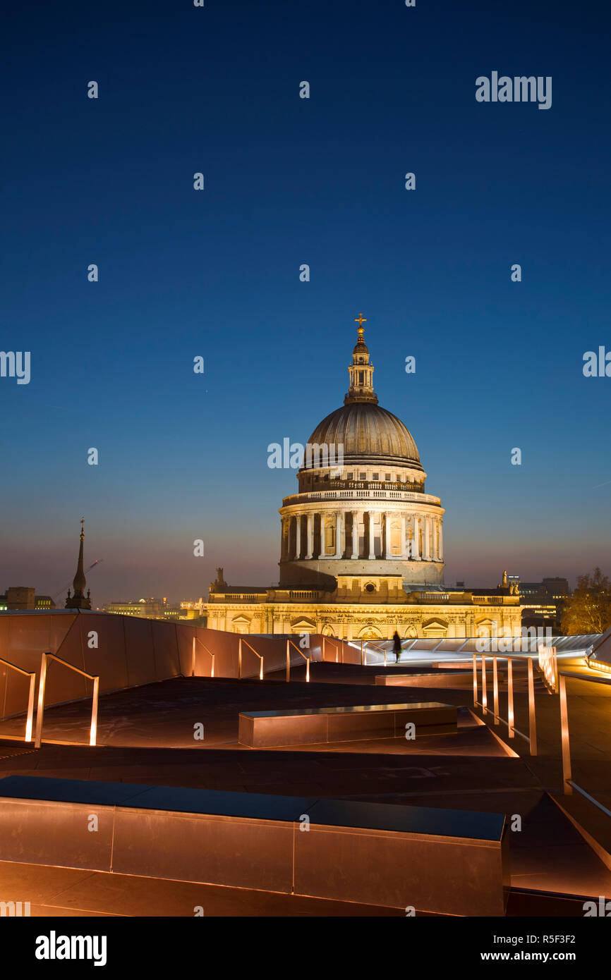 England, London, City of London, St Paul's Cathedral from One New Change shopping center rooftop Stock Photo