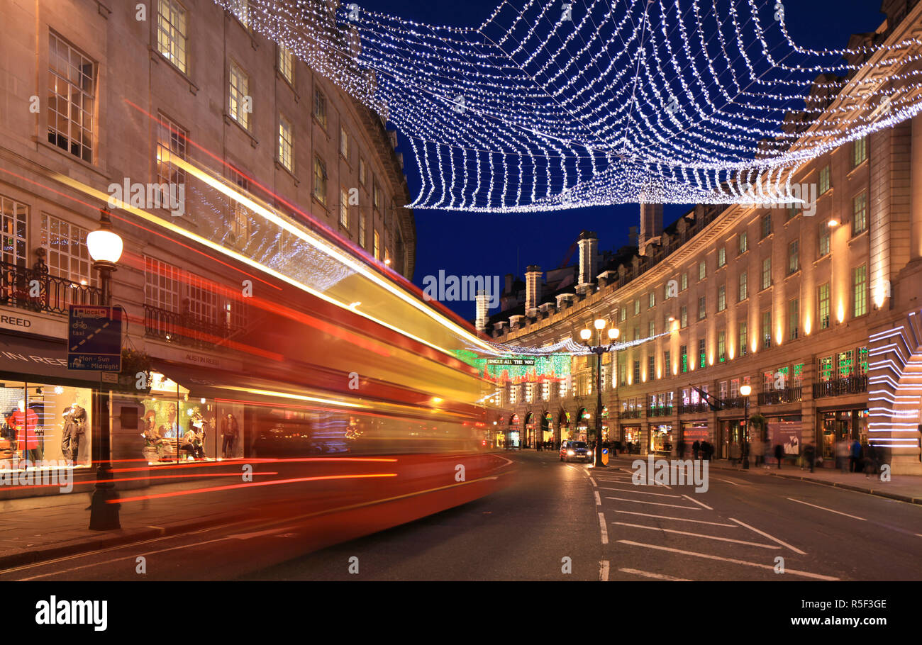 Christmas decorations, Regent Street, London, England, UK Stock Photo Alamy