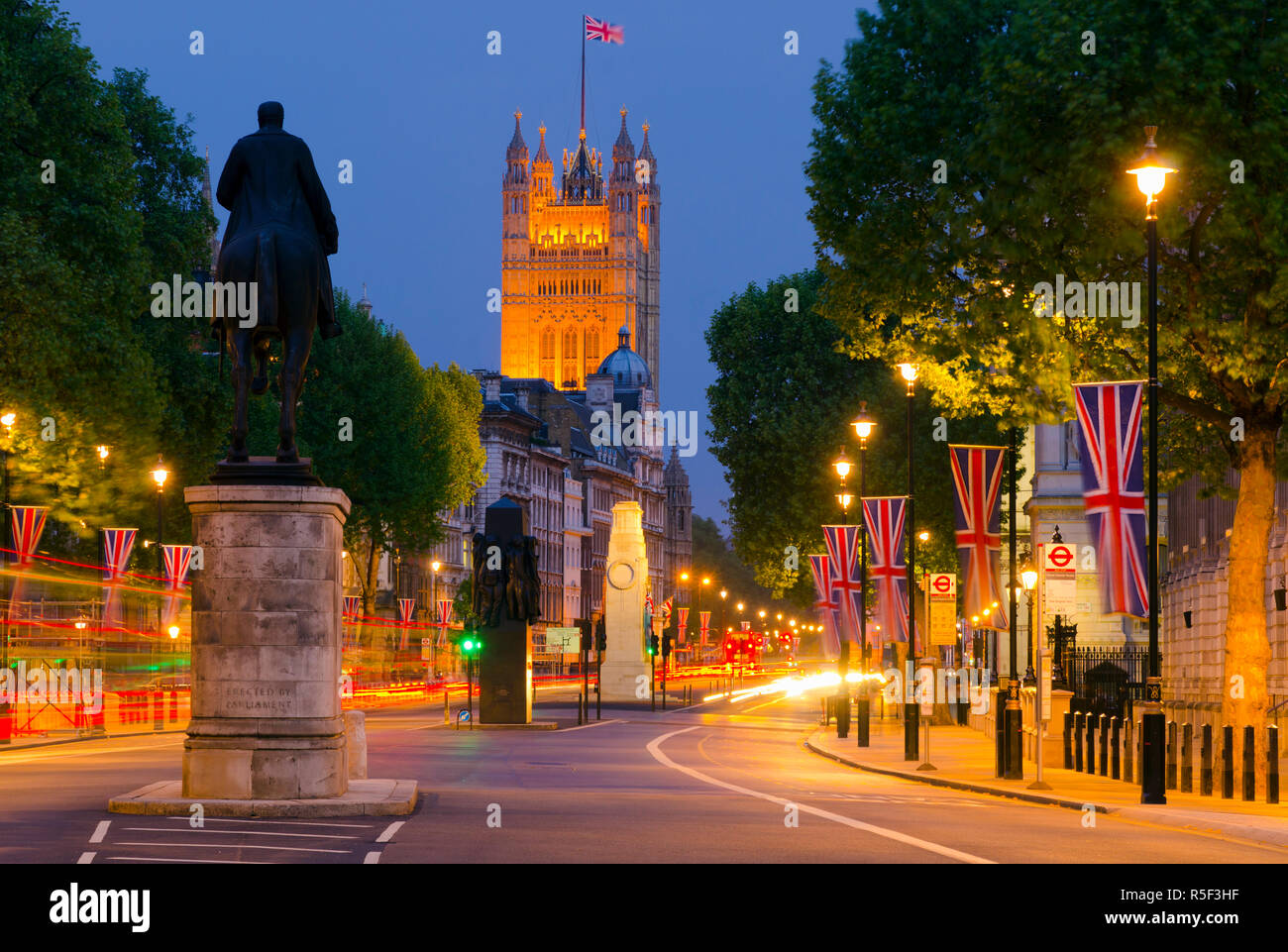 UK, England, London, Whitehall and Houses of Parliament Stock Photo