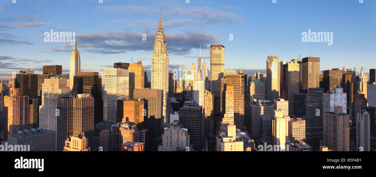 Midtown skyline with Chrysler Building and Empire State Building, Manhattan, New York City, USA Stock Photo