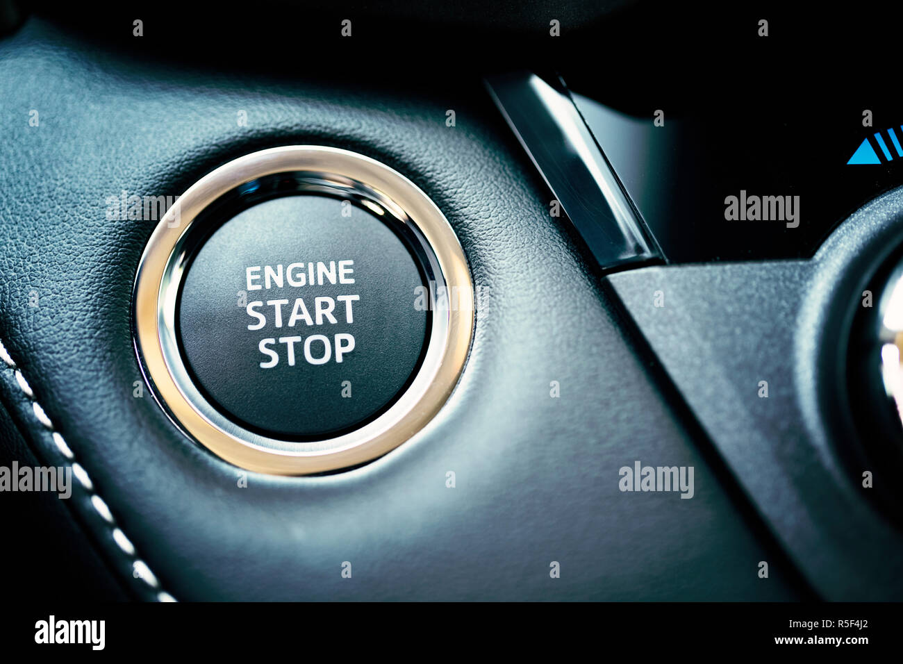 Engine start stop button Stock Photo Alamy