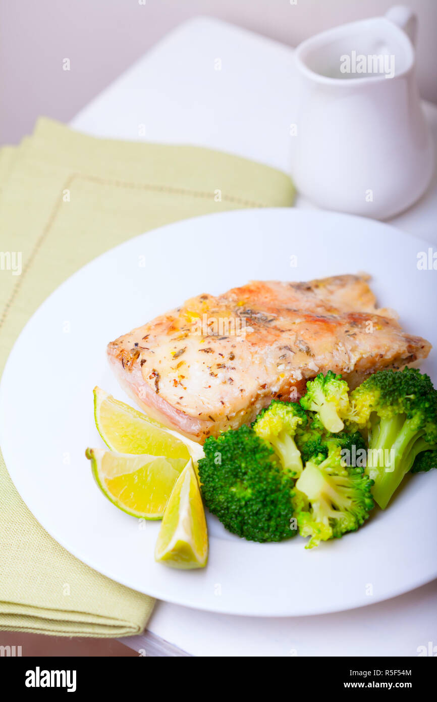 Healthy Fish Dinner Stock Photo - Alamy
