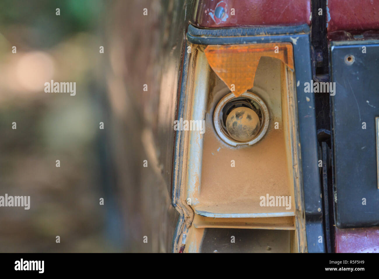 Detail of a broken brake light Stock Photo Alamy
