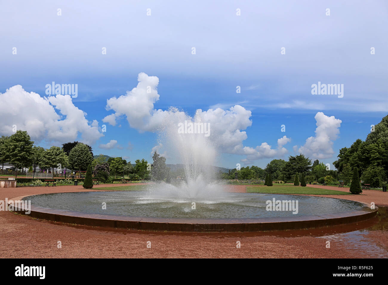 fountains on the esplanade in metz in lorraine Stock Photo